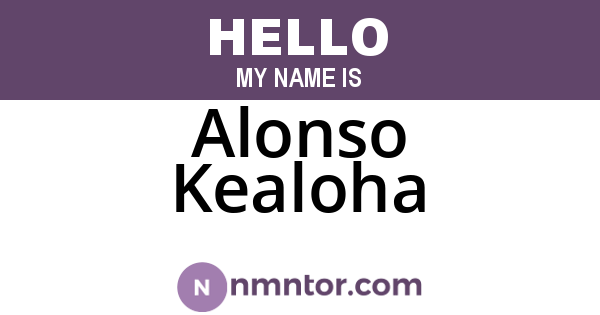 Alonso Kealoha