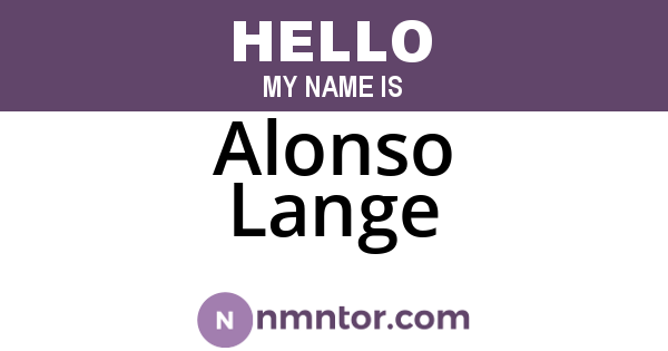 Alonso Lange