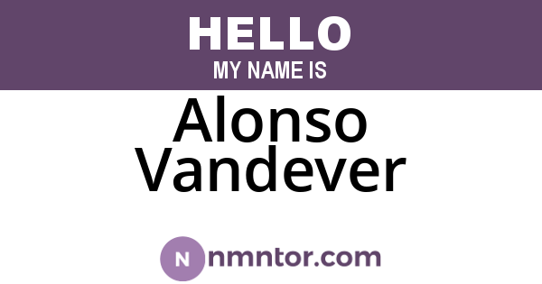 Alonso Vandever