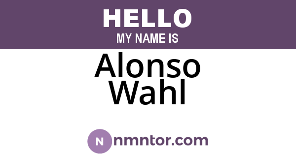 Alonso Wahl