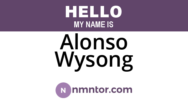 Alonso Wysong