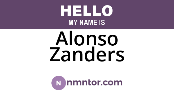 Alonso Zanders