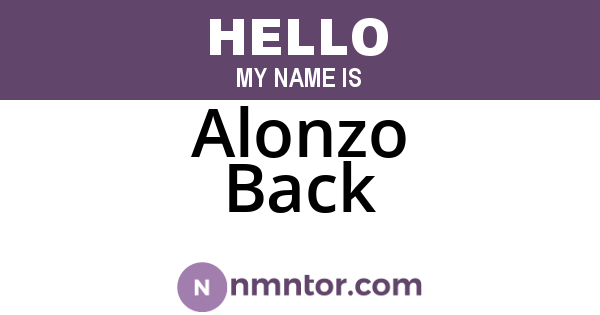 Alonzo Back