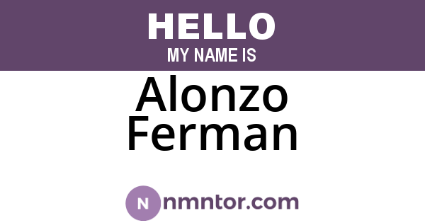 Alonzo Ferman