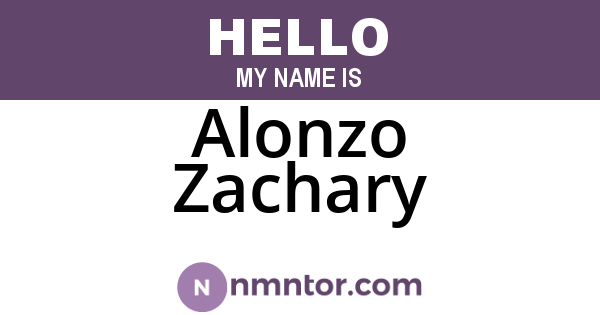 Alonzo Zachary