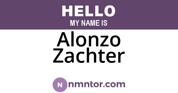 Alonzo Zachter