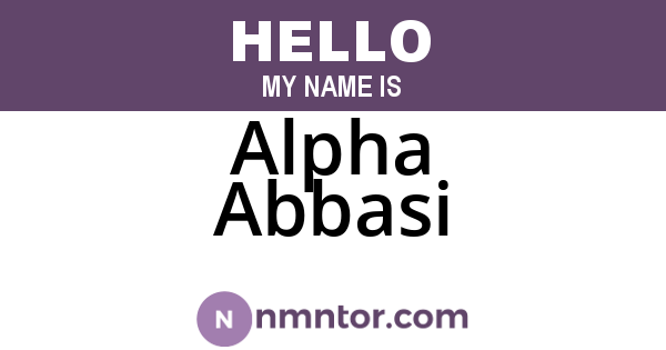 Alpha Abbasi