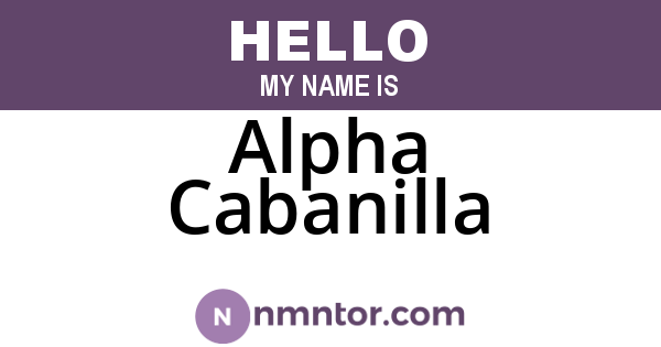 Alpha Cabanilla