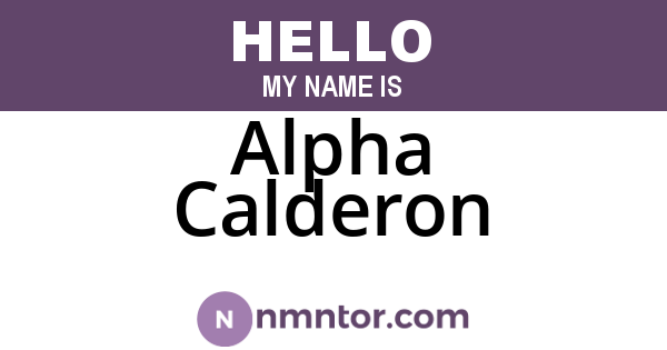 Alpha Calderon