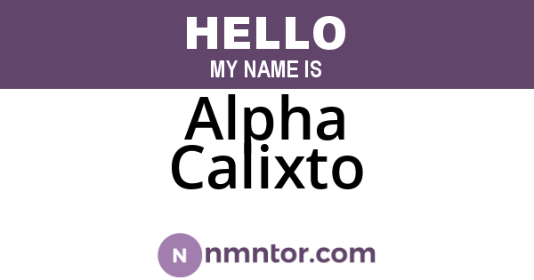 Alpha Calixto