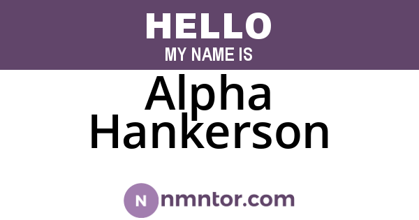 Alpha Hankerson