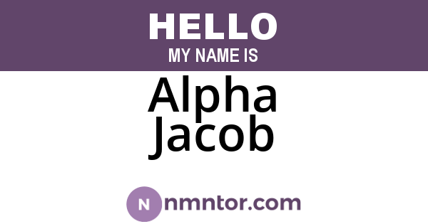 Alpha Jacob