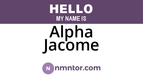 Alpha Jacome