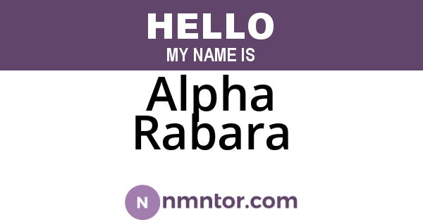Alpha Rabara