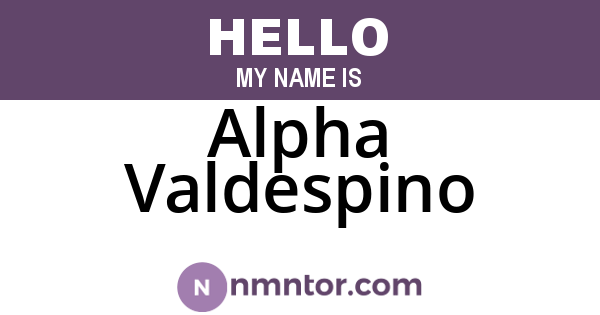 Alpha Valdespino