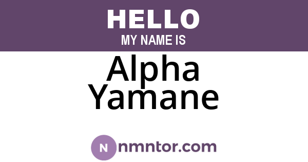 Alpha Yamane