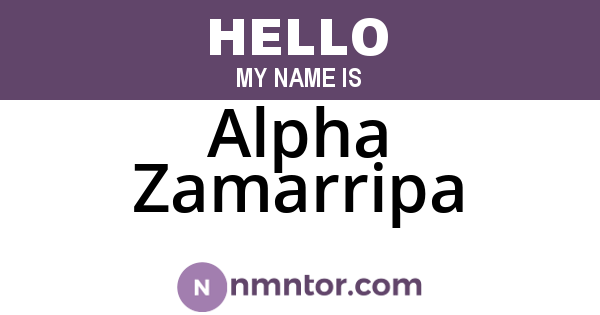 Alpha Zamarripa