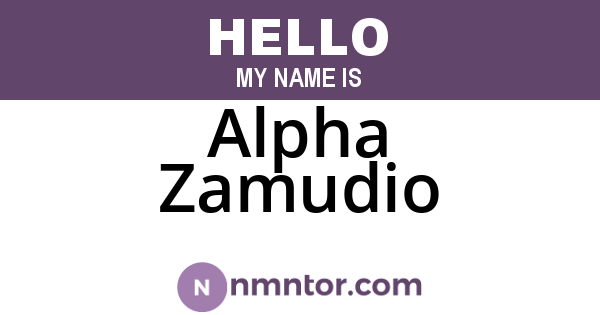 Alpha Zamudio