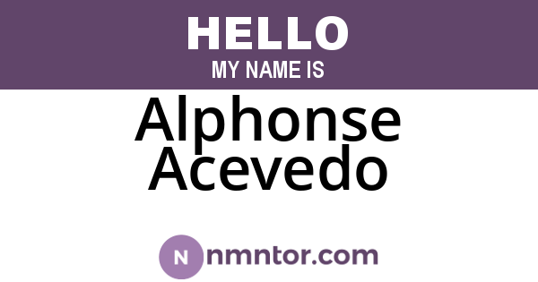 Alphonse Acevedo