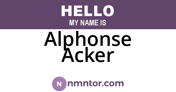 Alphonse Acker