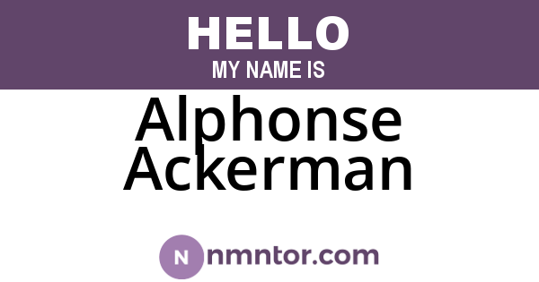 Alphonse Ackerman