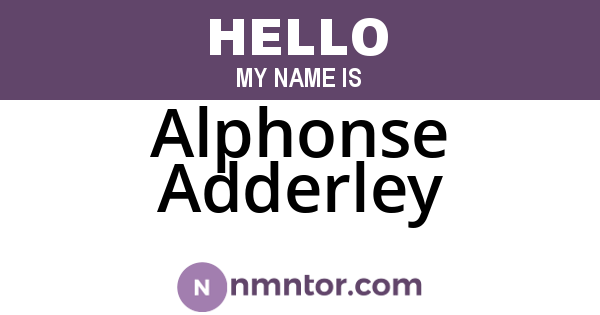 Alphonse Adderley