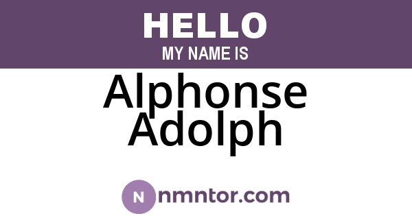 Alphonse Adolph