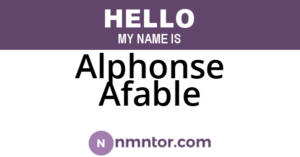 Alphonse Afable