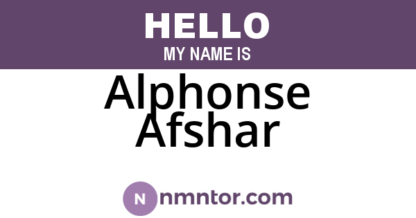 Alphonse Afshar