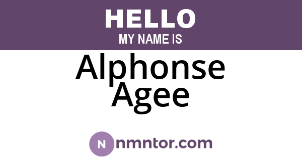 Alphonse Agee