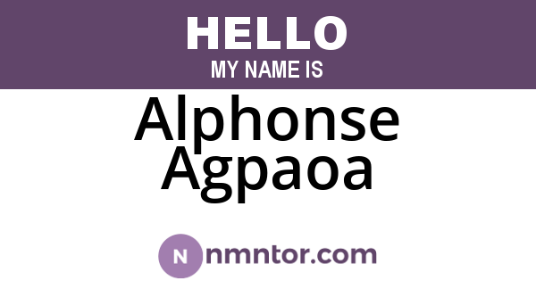Alphonse Agpaoa