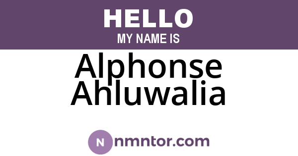 Alphonse Ahluwalia