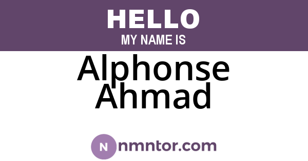 Alphonse Ahmad