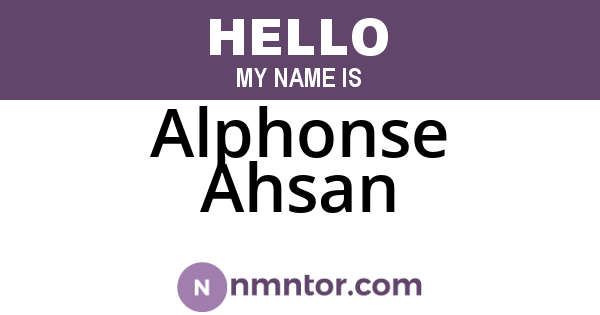 Alphonse Ahsan