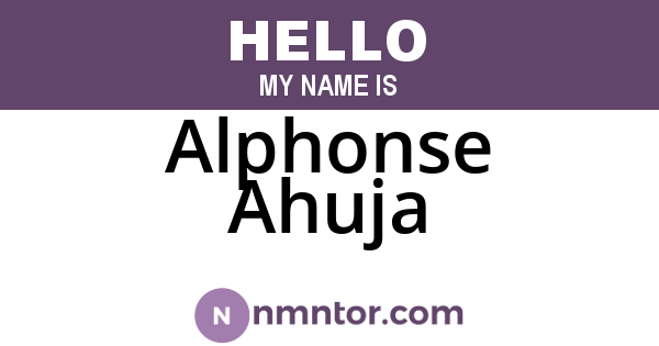Alphonse Ahuja