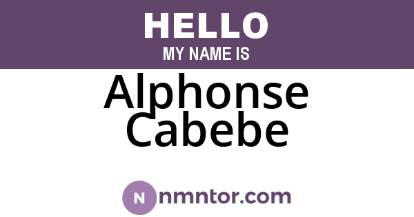 Alphonse Cabebe