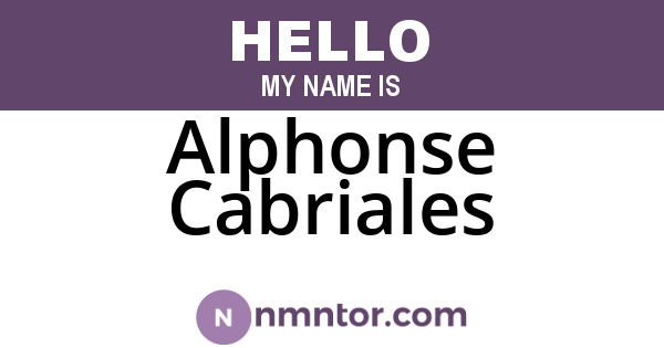 Alphonse Cabriales