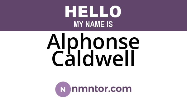 Alphonse Caldwell