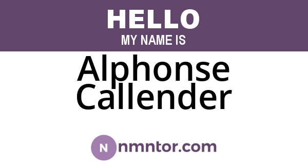 Alphonse Callender