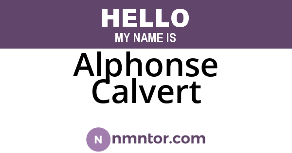 Alphonse Calvert