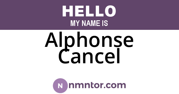 Alphonse Cancel