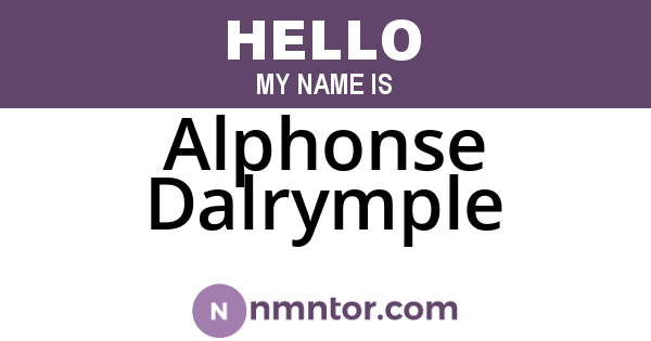 Alphonse Dalrymple