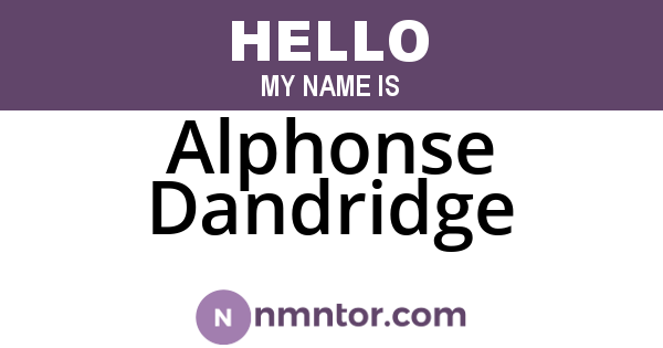 Alphonse Dandridge