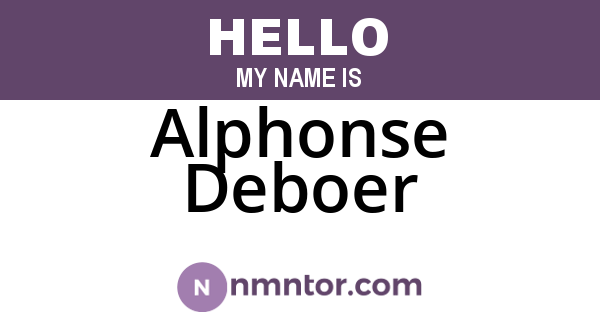 Alphonse Deboer