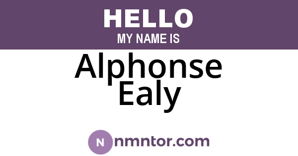 Alphonse Ealy