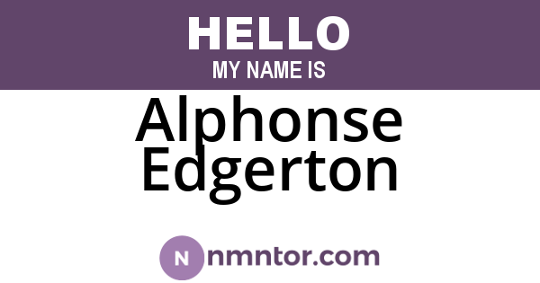 Alphonse Edgerton