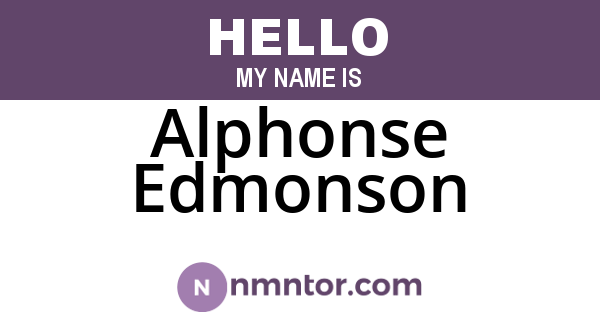 Alphonse Edmonson
