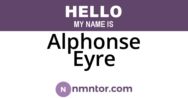 Alphonse Eyre