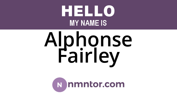Alphonse Fairley