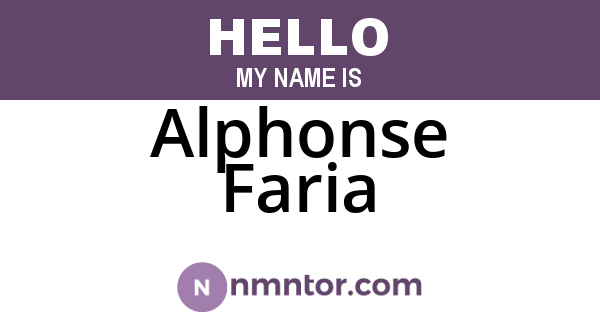 Alphonse Faria